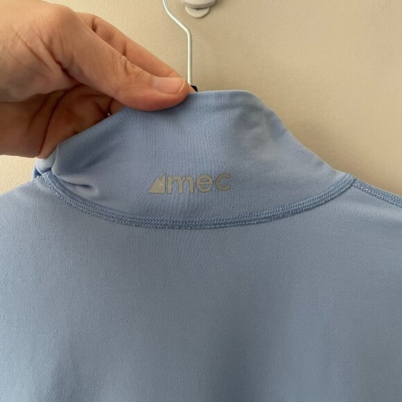 Mountain Equipment Co-op 1/2 Zip Mock Neck Pullover Casual Sweater Blue Large - Picture 4 of 7